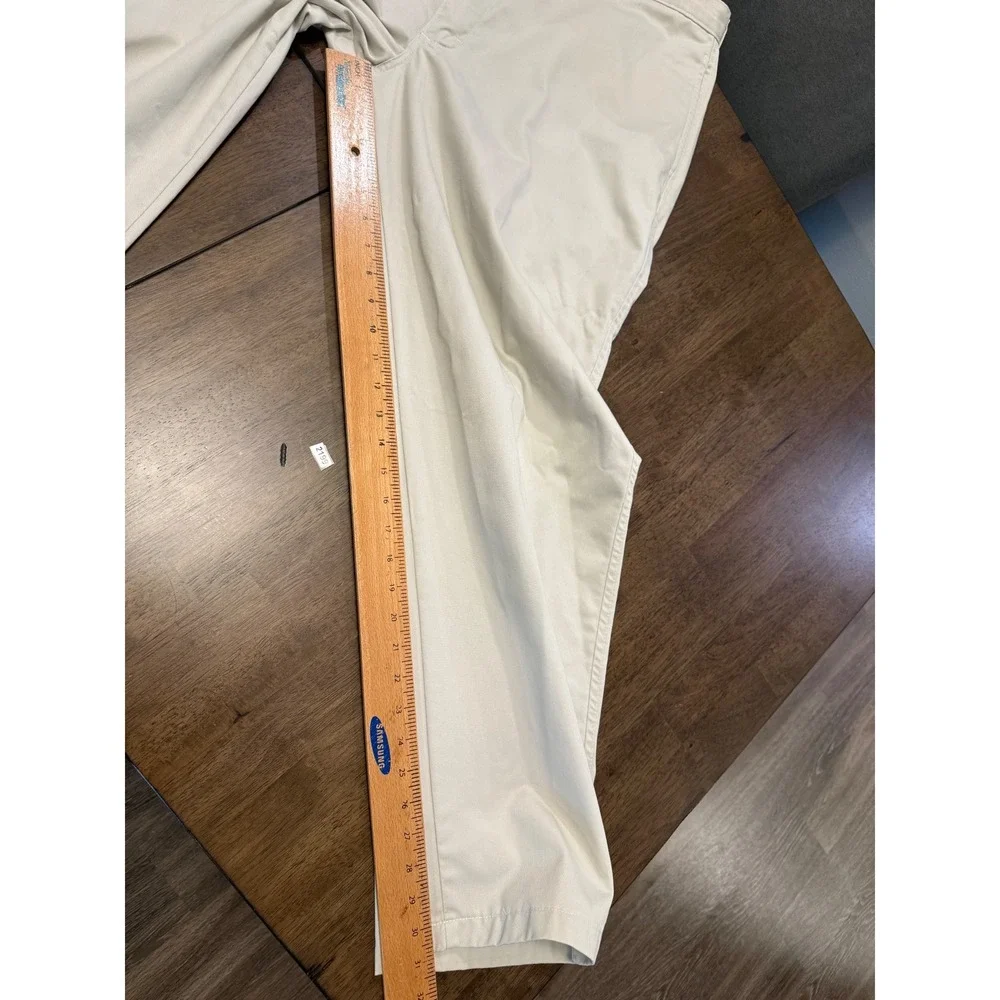 Lee Performance Khakis Mens 40x30 Beige Stone Cotton Flat Front Straight Pants